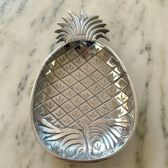 Pineapple Pewter/Metal Serving Bowl - So Fun! - Picture 1 of 2